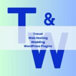 Letters T & W with Travel, Web Hosting, Wedding, and WordPress listed on top of letter.