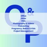 Letters O & P with Office, Other, Pets, Photography, Podcasting, Pregnanc, and Project Management listed on top of letter.